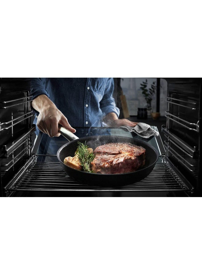 Steak Profi Round Fry Pan Non Stick Pan. 24Cm. Aluminum Core. Stainless Steel Handle. Perfect Cooked Meat And Steak.