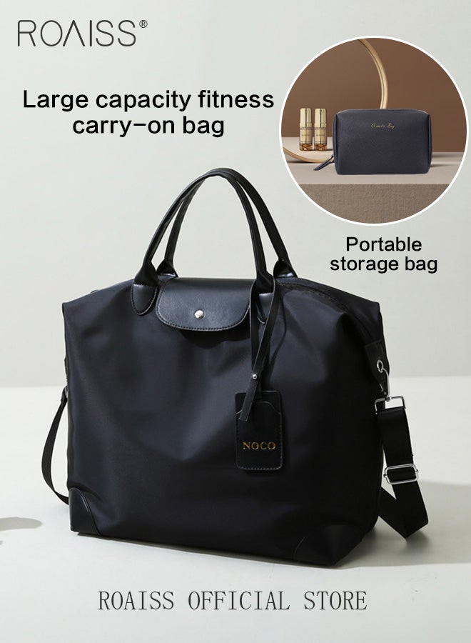 Large Capacity Tote Bag and a Small Zipper Pouch Bag Combination Set Unisex Multi-Functional Waterproof Shoulder Crossbody Bags Sets for Travel Business Trip or Gym Suitable for both Women and Men