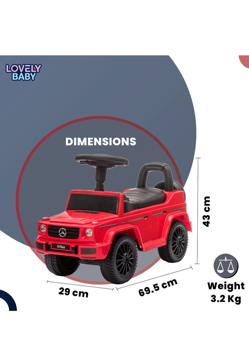 Lovely Baby Mercedes-Benz Push Car for Kids LB 652, Non-Scuffing Tires, Musical Steering, Children Gift for Age 1-3 Years - Red