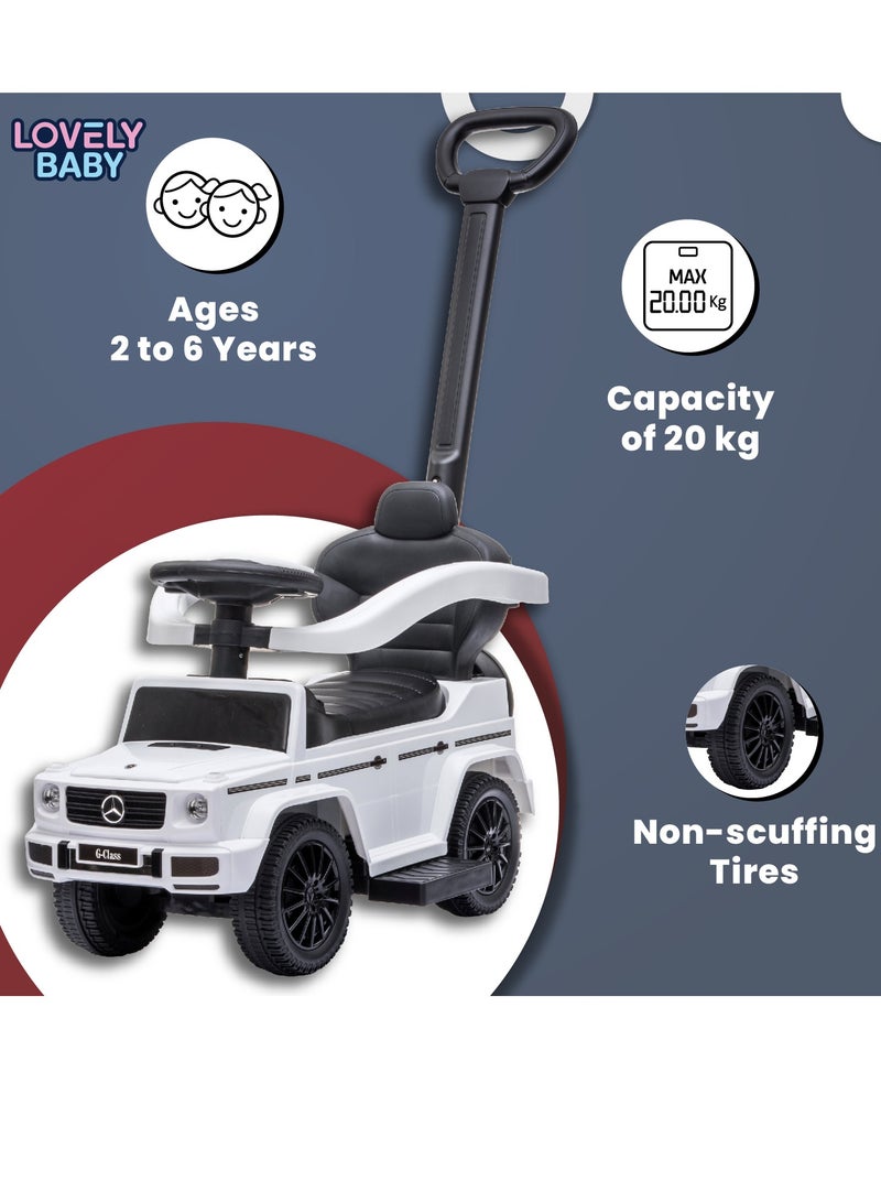 Lovely Baby Mercedes-Benz Push Car for Kids LB 652, Non-Scuffing Tires, Musical Steering, Children Gift for Age 1-3 Years - White