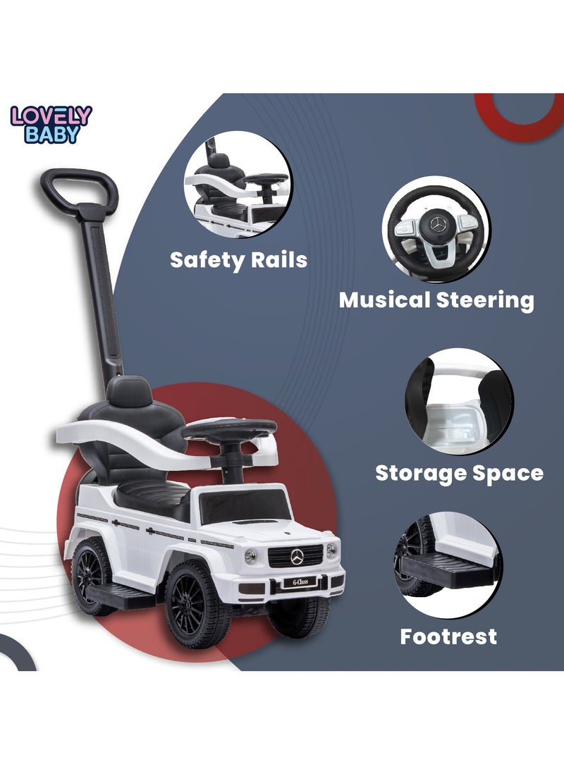 Lovely Baby Mercedes-Benz Push Car for Kids LB 652, Non-Scuffing Tires, Musical Steering, Children Gift for Age 1-3 Years - White