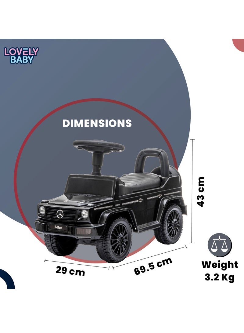 Lovely Baby Mercedes-Benz Push Car for Kids LB 652, Non-Scuffing Tires, Musical Steering, Children Gift for Age 1-3 Years - Black