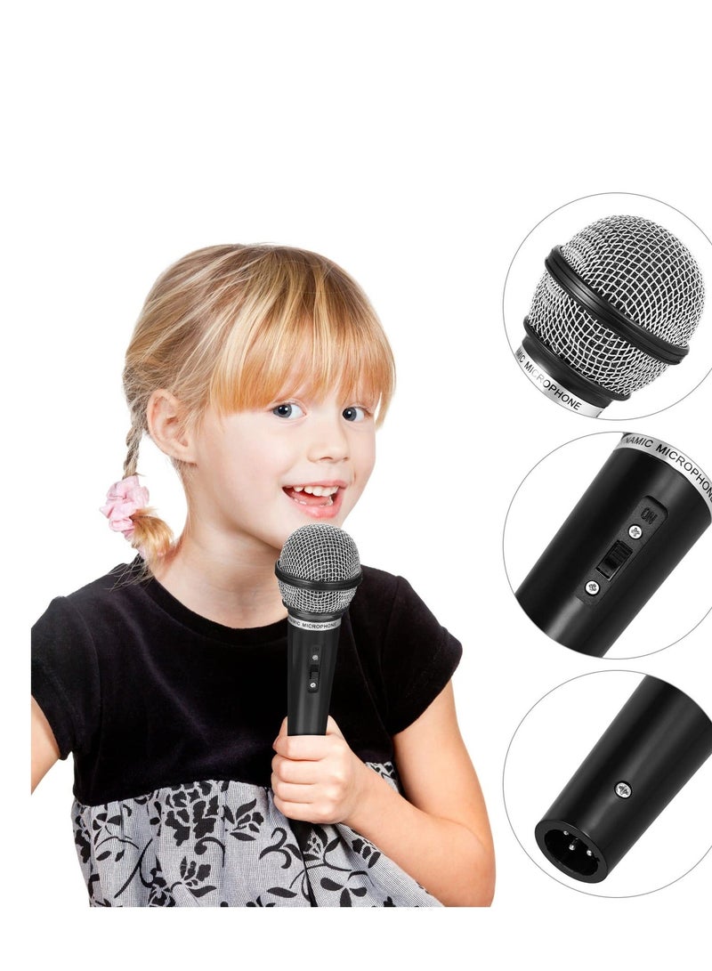 Microphone Toy Karaoke Kids Toy Set Birthday Party Favors Pretend Play or Costume Prop Toys for Boys and Girls Gift (Black)