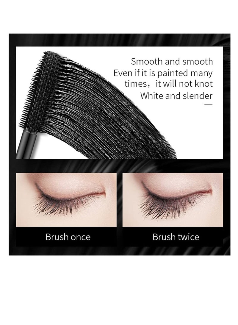 4D Silk Fiber Eyelash Mascara, Extra Long Thick Voluminous Lash Mascara, Long-Lasting Waterproof Mascara for Makeup, No Flaking Smudge Proof Mascara, Black