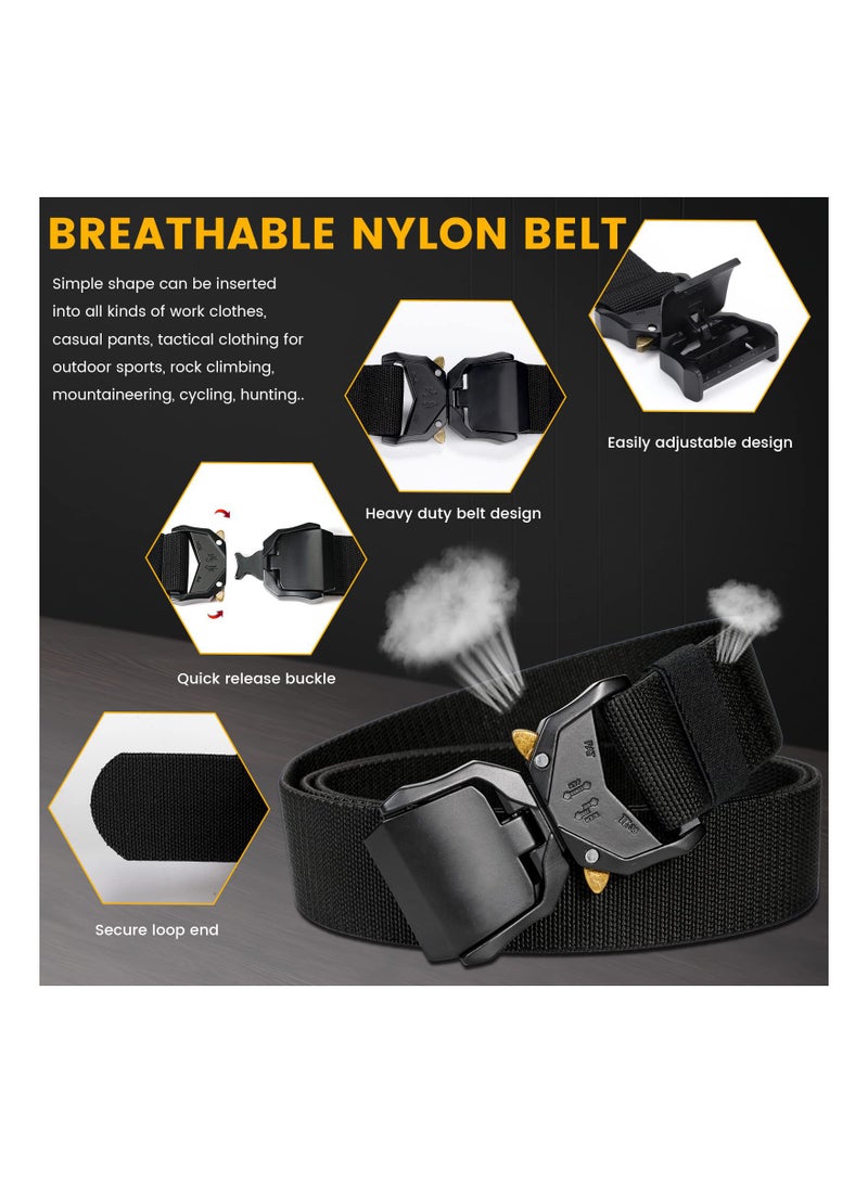 Tactical Belt, Nylon 1.5 inch Adjustable Military Belts with Heavy-Duty Quick-Release Buckle for Men Women