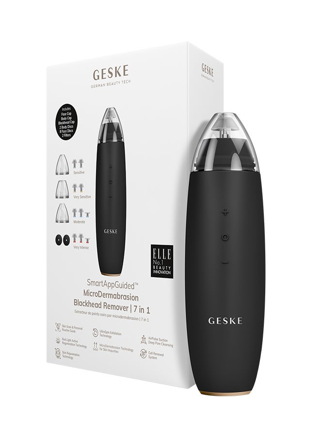 GESKE SmartAppGuided MicroDermabrasion Blackhead Remover | 7 in 1 | Blackhead Remover | Electric Pore Cleaner | Innovative Vacuum Cup | Beauty Tool | Skin Cleansing Device | Skincare Device