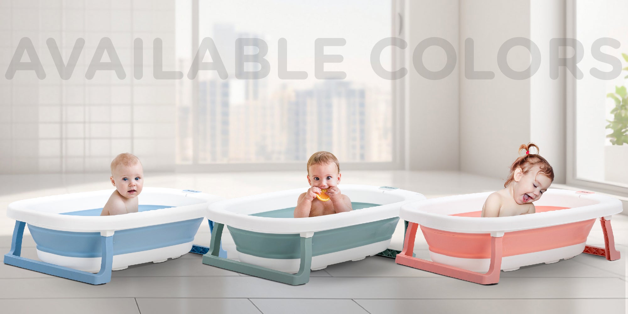 Foldable Baby Bath Tub With Anti-Skid Base, Temperature Sensing Water Plug And Wall Mountable Bathtub For Baby 0-3 Years, Grey