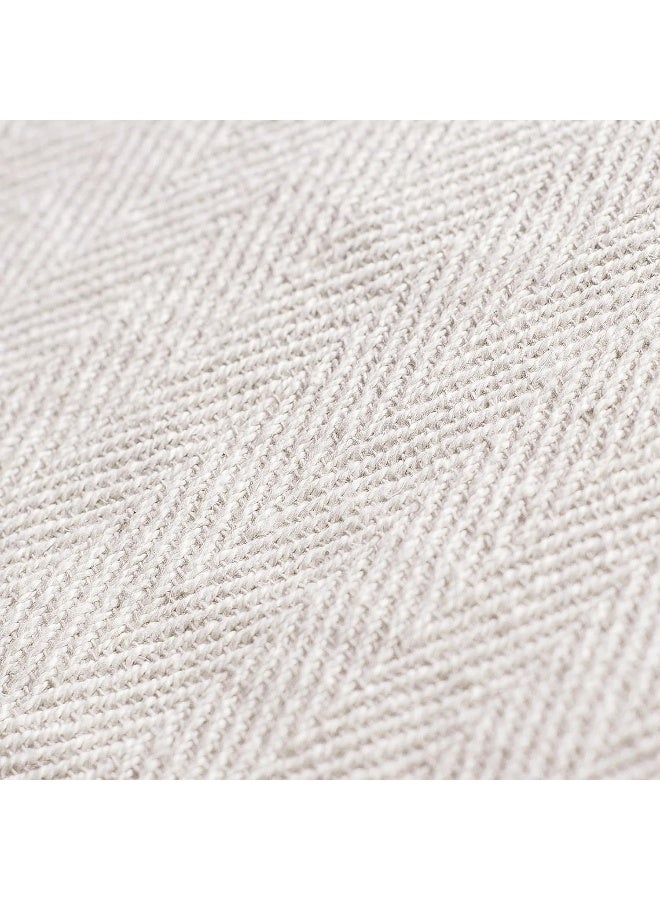 100% Cotton Throw Blanket For Couch - 50X60 Cream Throw Blanket For Bed, Sofa, Or Chair - Machine Washable, All Seasons Neutral Lightweight Blanket For Indoor Or Outdoor Use