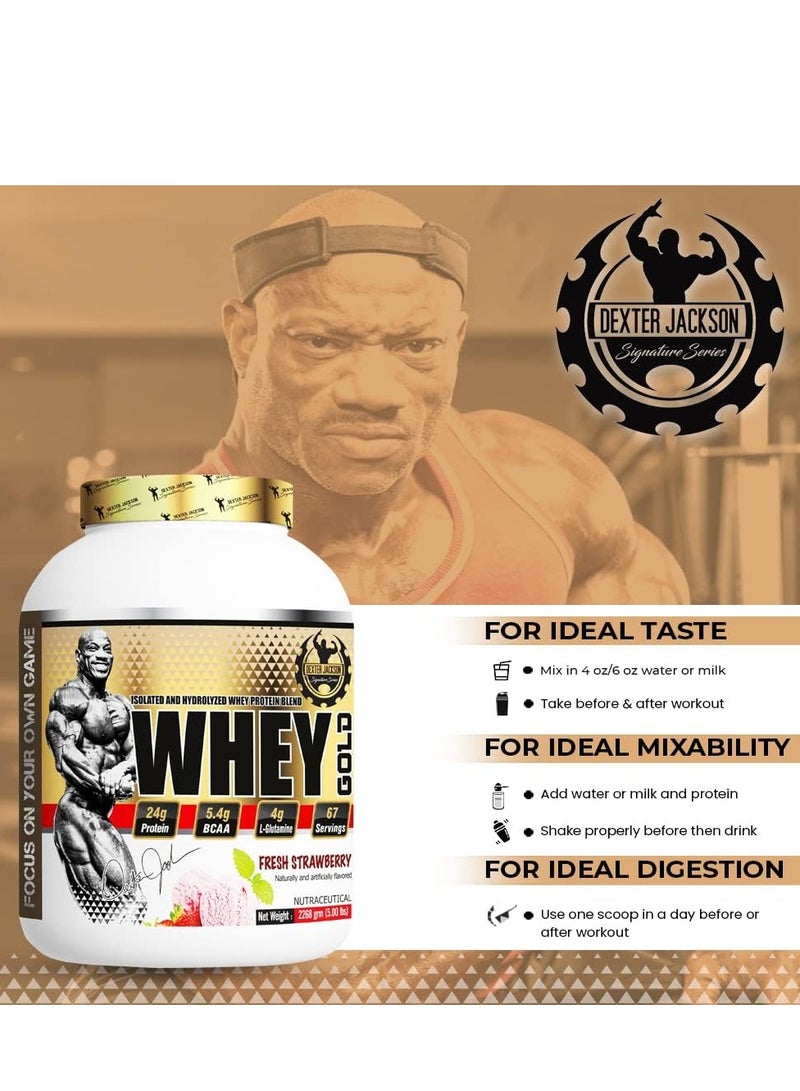 Dexter Jackson Gold Series Whey Gold - Fresh Strawberry, 2268g (5 Lbs), 67 Servings