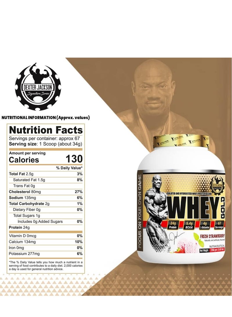 Dexter Jackson Gold Series Whey Gold - Fresh Strawberry, 2268g (5 Lbs), 67 Servings