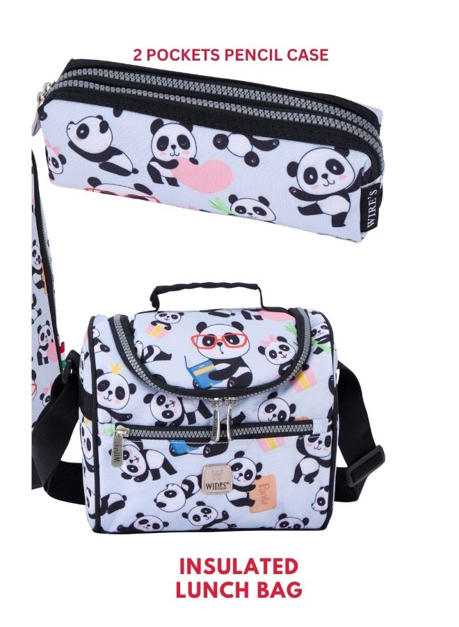 3 Piece Kids School Trolley Bag laptop compartment Big Wheels With Lunch bag & Pencil Case