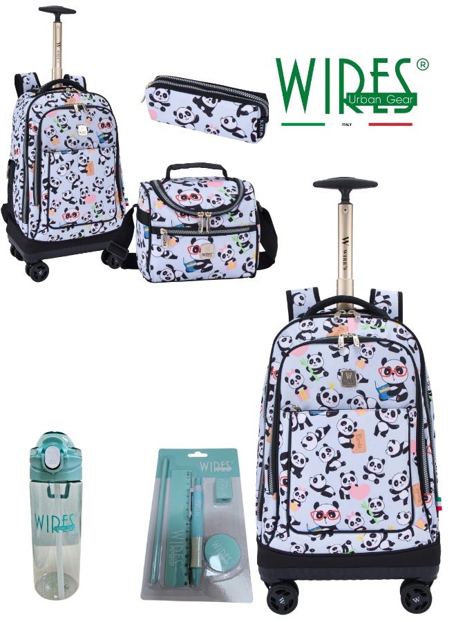 3 Piece Kids School Trolley Bag laptop compartment 4 Wheels With Lunch bag & Pencil Case