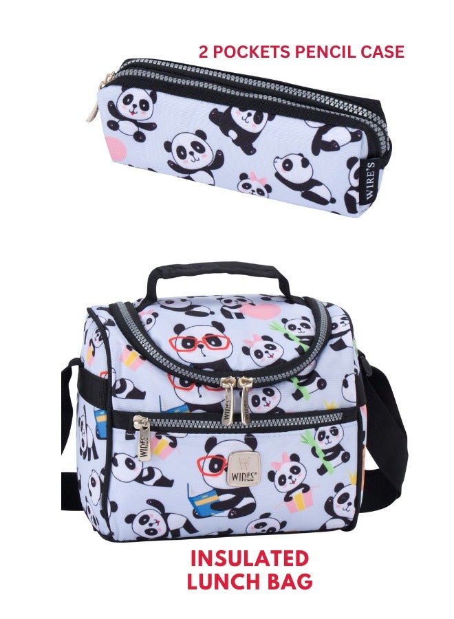 3 Piece Kids School Trolley Bag laptop compartment 4 Wheels With Lunch bag & Pencil Case