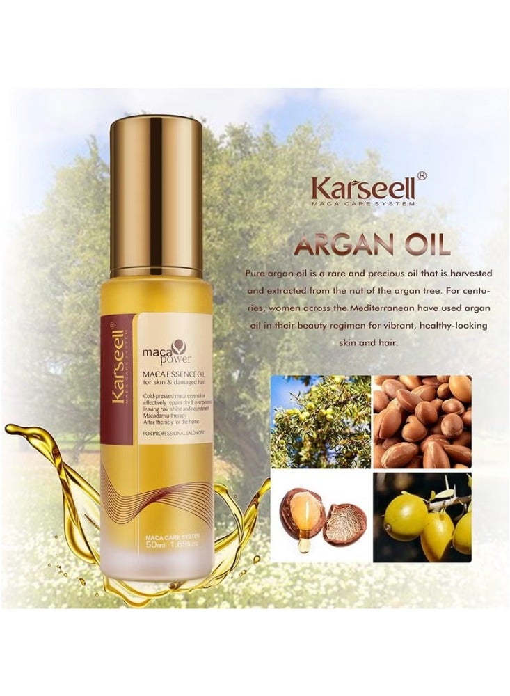 Moroccan Argan Oil for Hair Healing Cold Pressed Weightless Argan Oil Hair Serum for Dry Damaged Hair 50ml