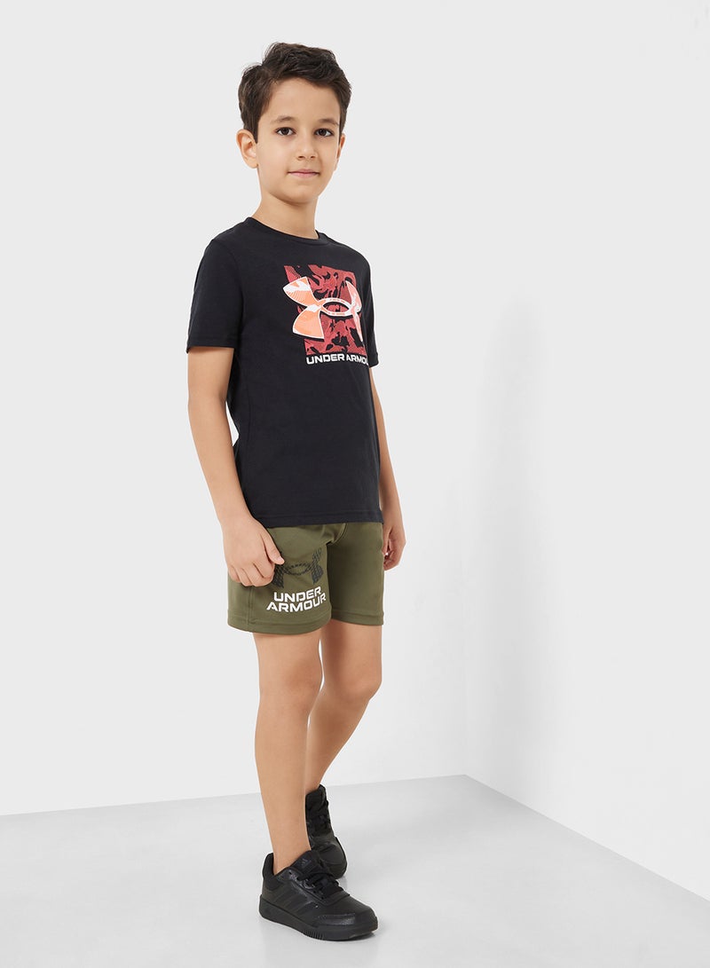 Boys' Box Logo Camo Short Sleeve T-Shirt