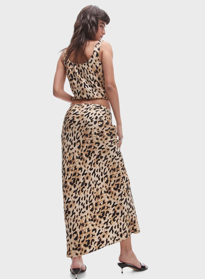 Leopard Print Maxi Skirt