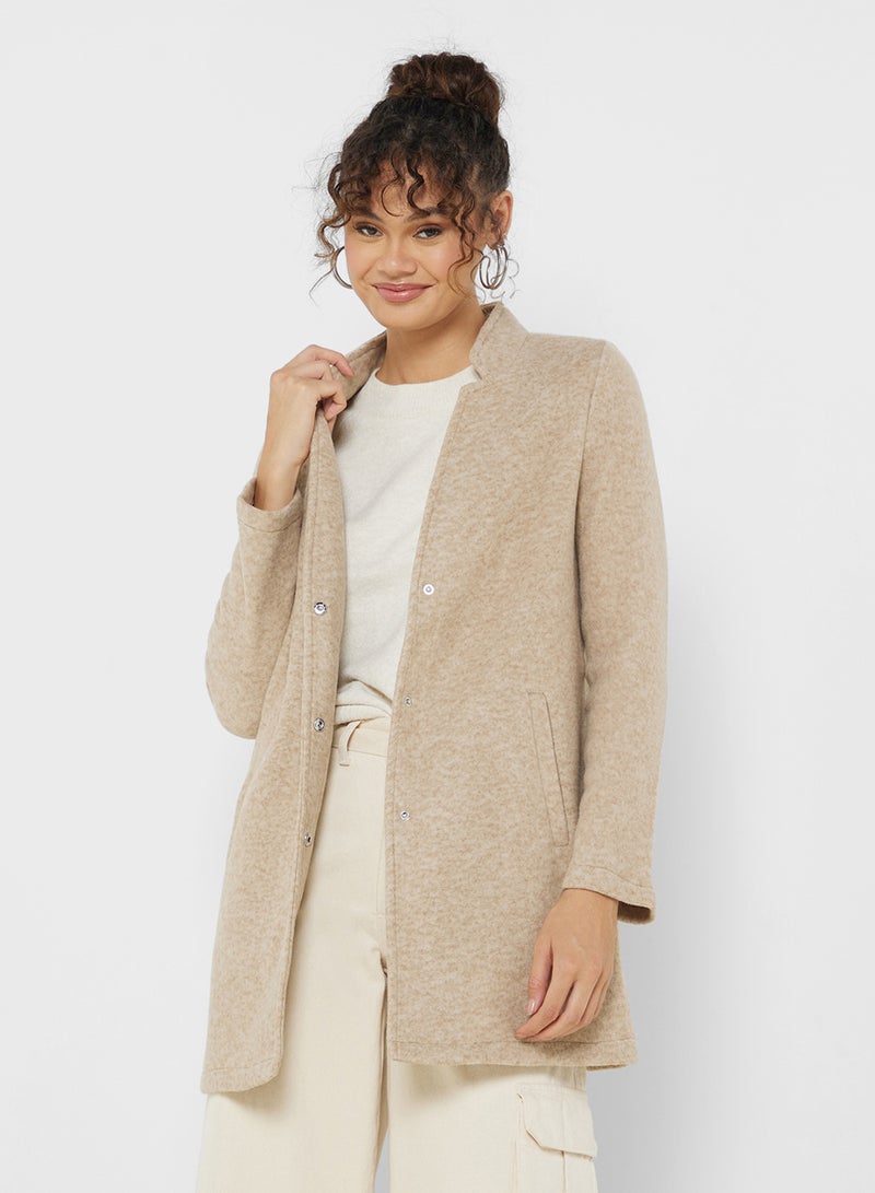 V- Neck Knitted Coat