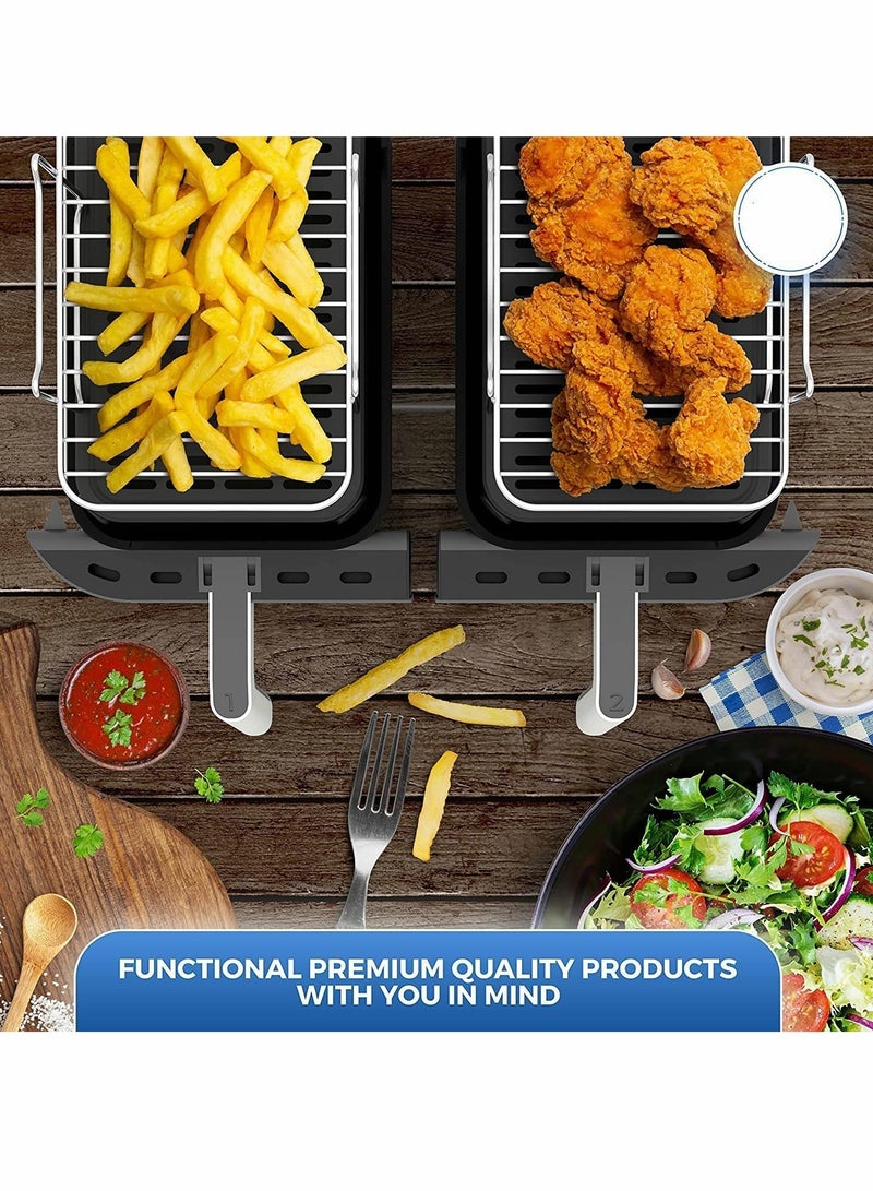 Double Basket Air Fryer Rack, BBQ Multi,Layer Non,Stick 304 Stainless Steel Cooking Accessory