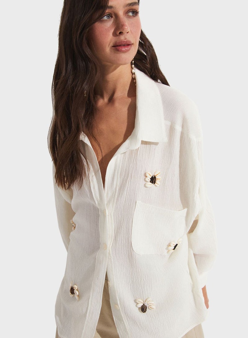 Embroidered Button Down Shirt