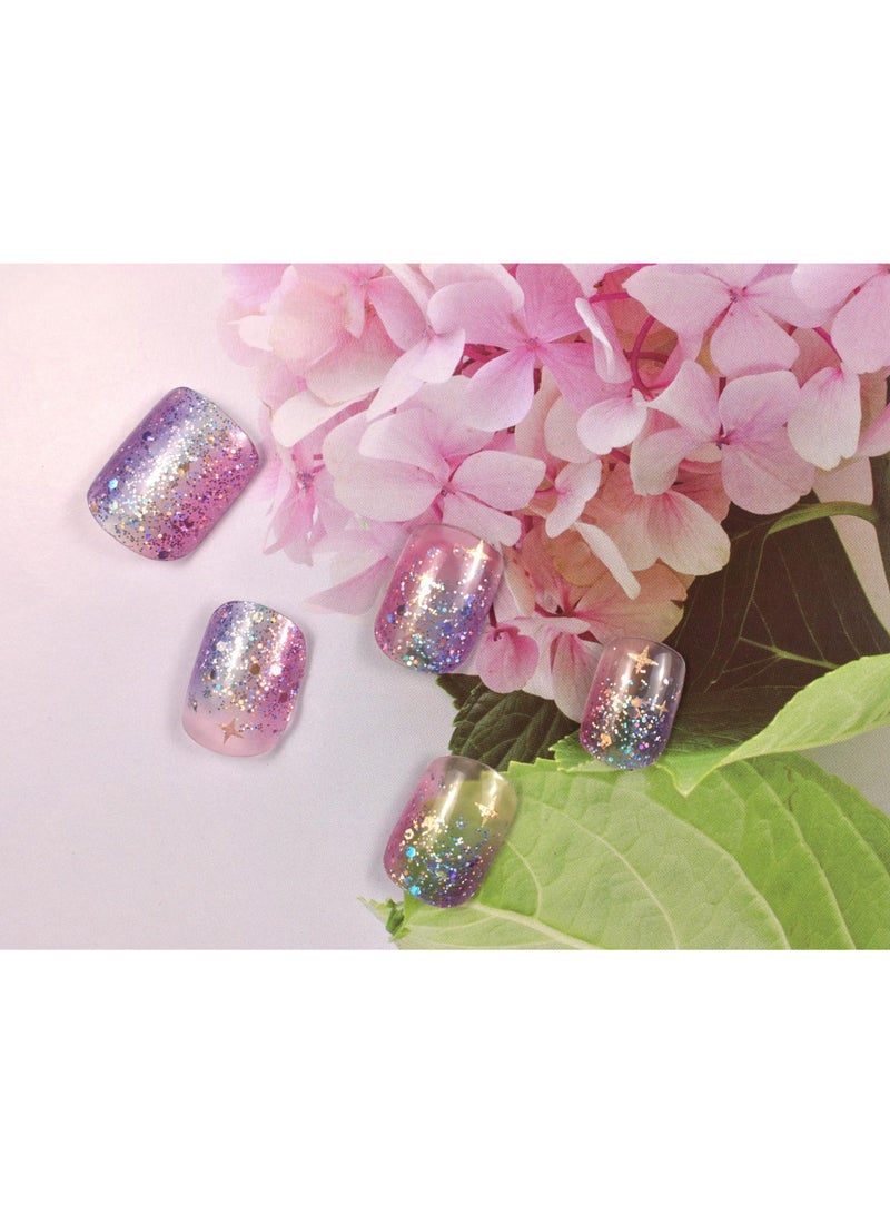 Nail Art Wraps, Gloss Gel Nails Strips, Nail Light/Lamp Free Nail Polish Stickers, Chip Resistant Waterproof Long Lasting Nail Strips, Easy to Apply, Trim, Remove Contains 22 Nail Wraps (Glitter Star)