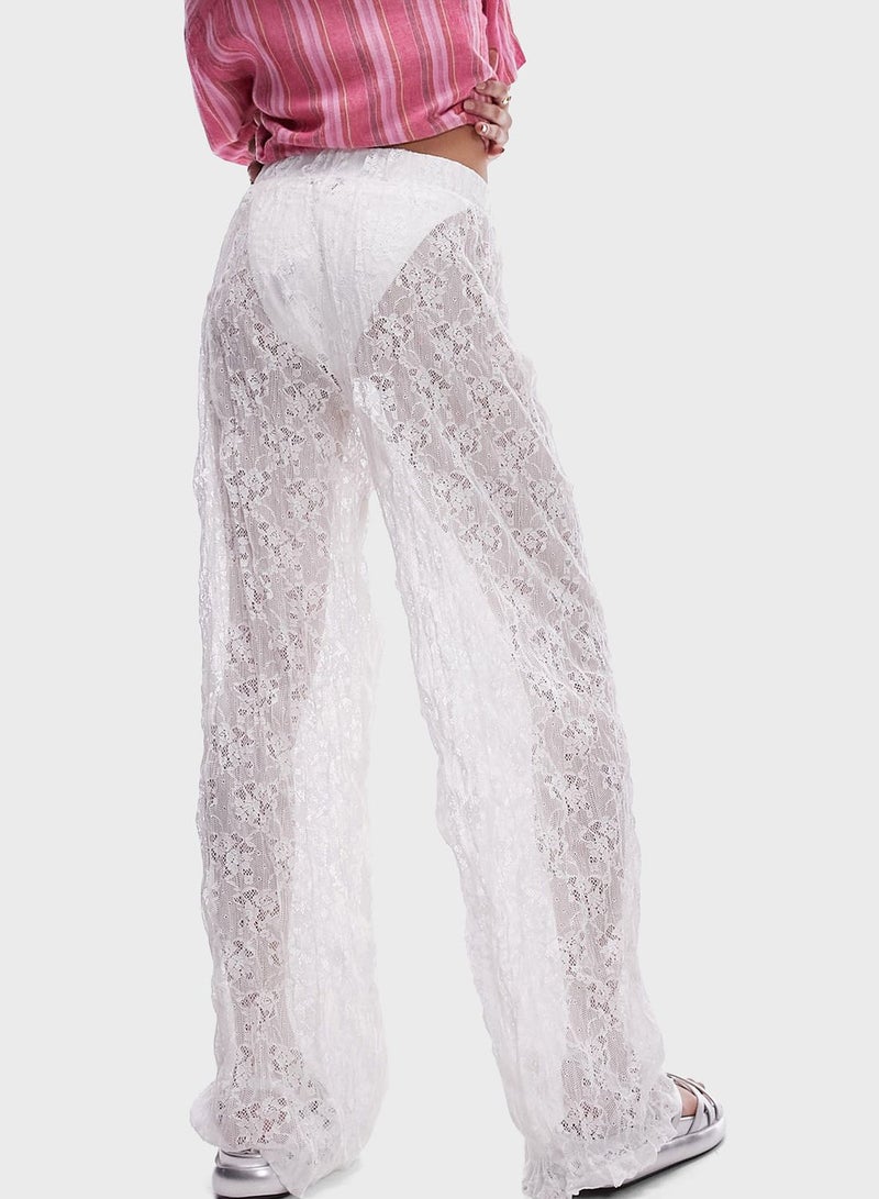 Lace Detail Beachwear Pants