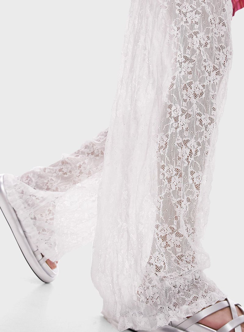Lace Detail Beachwear Pants