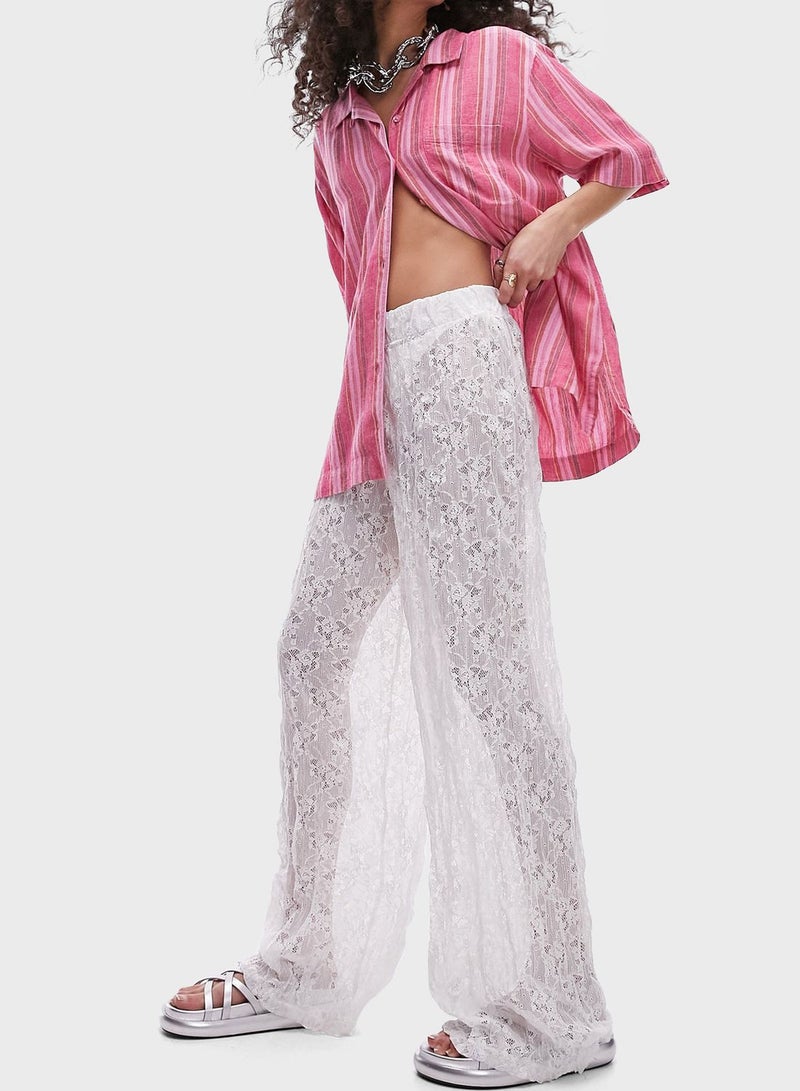 Lace Detail Beachwear Pants