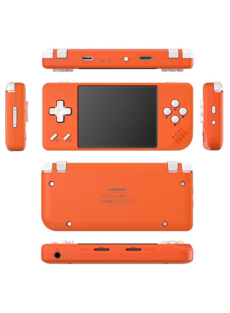 RG28XX Handheld Game Console 2.83 inch 640*480 IPS Screen Linux System 3100mAh Video Retro Player Support HDMI Output TV 2.4G Wireless/Wired Controller Supports Music Video Player (Orange)