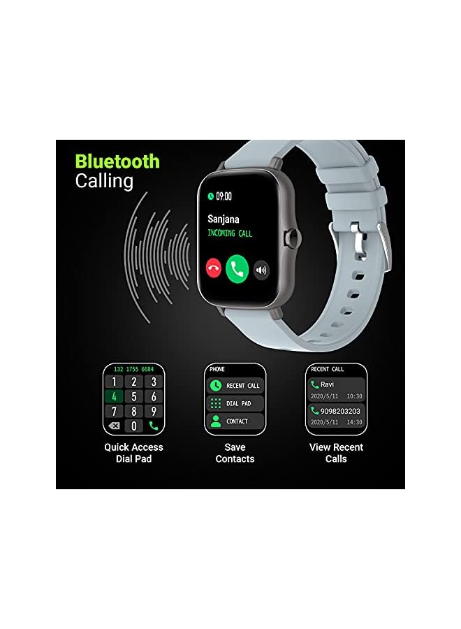 Fire-Boltt Beast Pro Bluetooth Calling 1.69” With Voice Assistance, Local Music, Voice Recorder, Spo2 Monitoring, Heart Rate Full Hd Touch Smartwatch With Tws Pairing - Grey