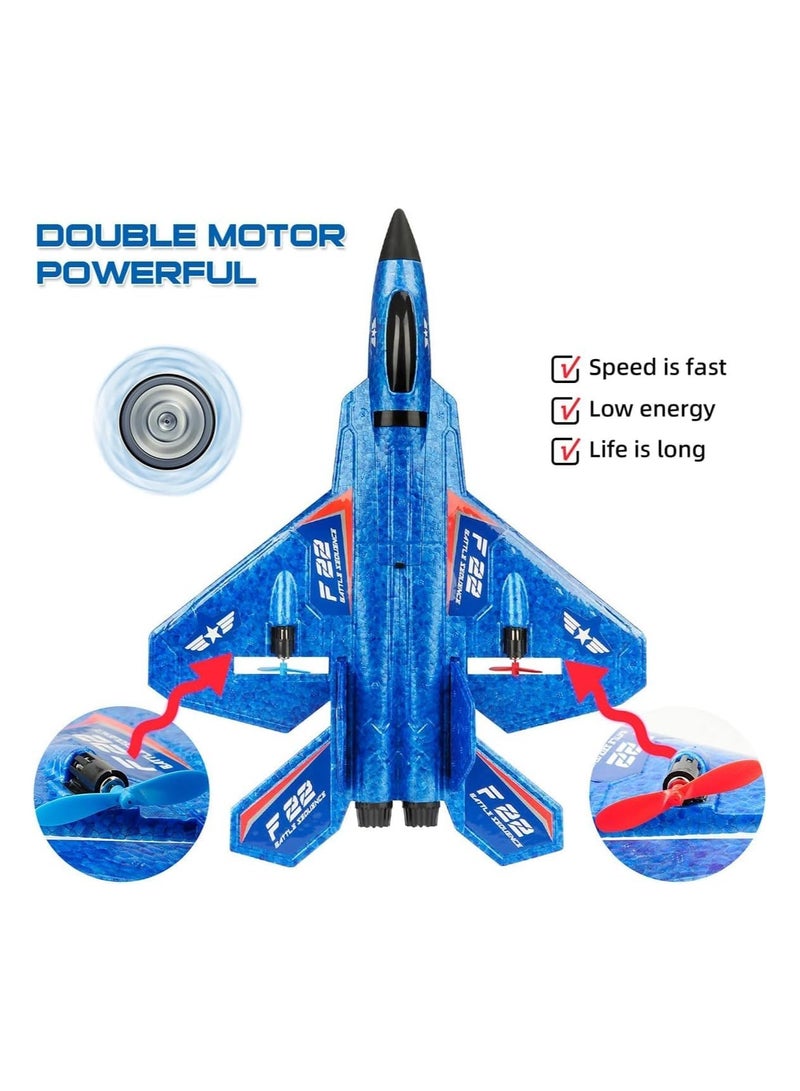 Flying Jet, Remote Control Airplanes Toy for Boys Girls Kids, RC AirPlane, F22 Airplane Fighter Ready to Fly, 2.4Ghz 2 Channel