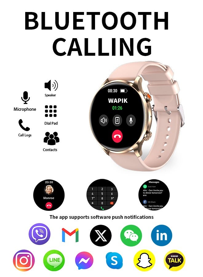 Korean Brand Smart Watch Y5，Business Smartwatch, Waterproof Fitness Watch, Bluetooth Calling, Compatible with Android and iOS,Smartwatch For Men, Zinc Alloy Vacuum Plating, Heart Rate Monitoring