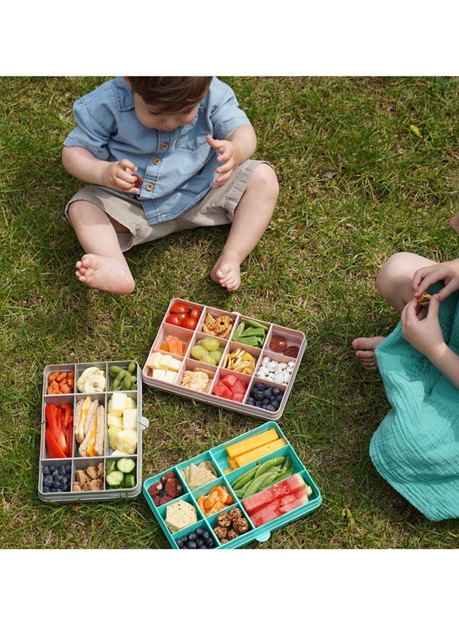 Set Of 3 Bundle - Snackle Food Container With Removable Divider 4oz - Water Bottle 17oz - Detachable Spoon And Fork With Carrying Case - Back To School Special