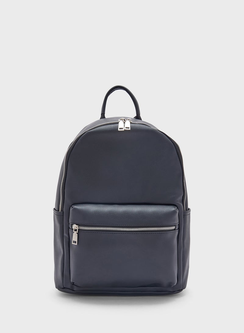 Faux Leather Backpack