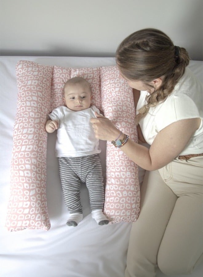 U Shape Baby Pillow  - Pink Square