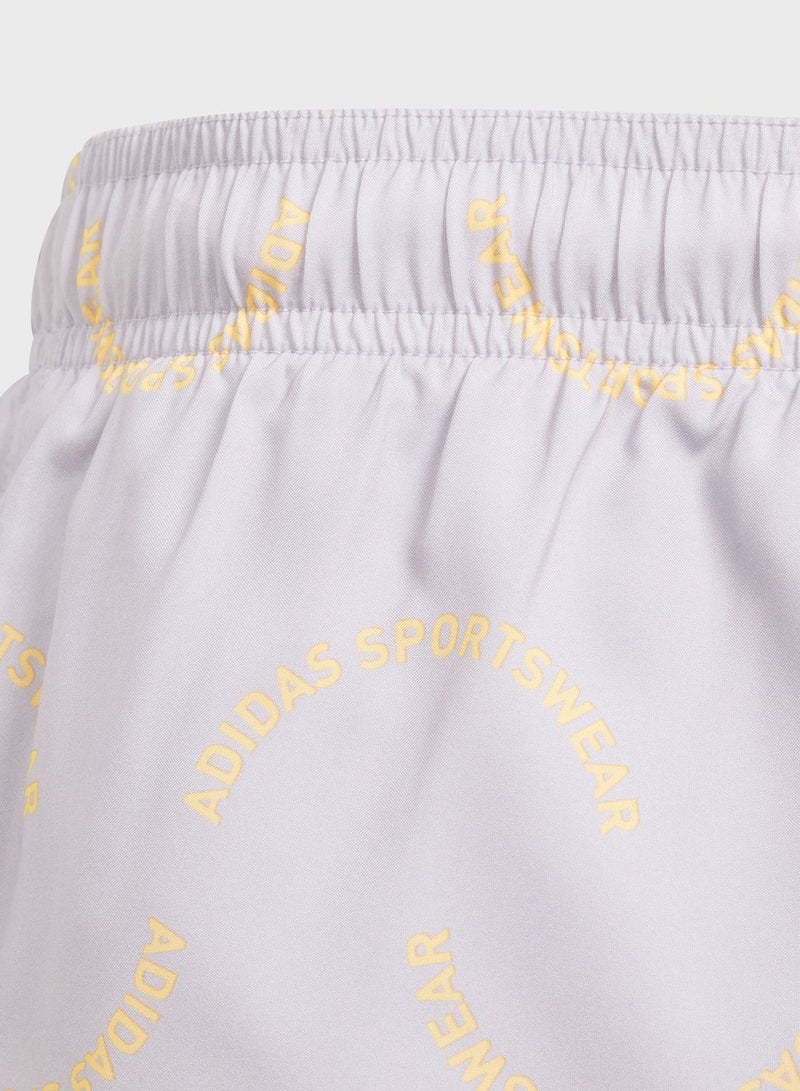 Kids Sportswear Wave Print Classic Swimshorts