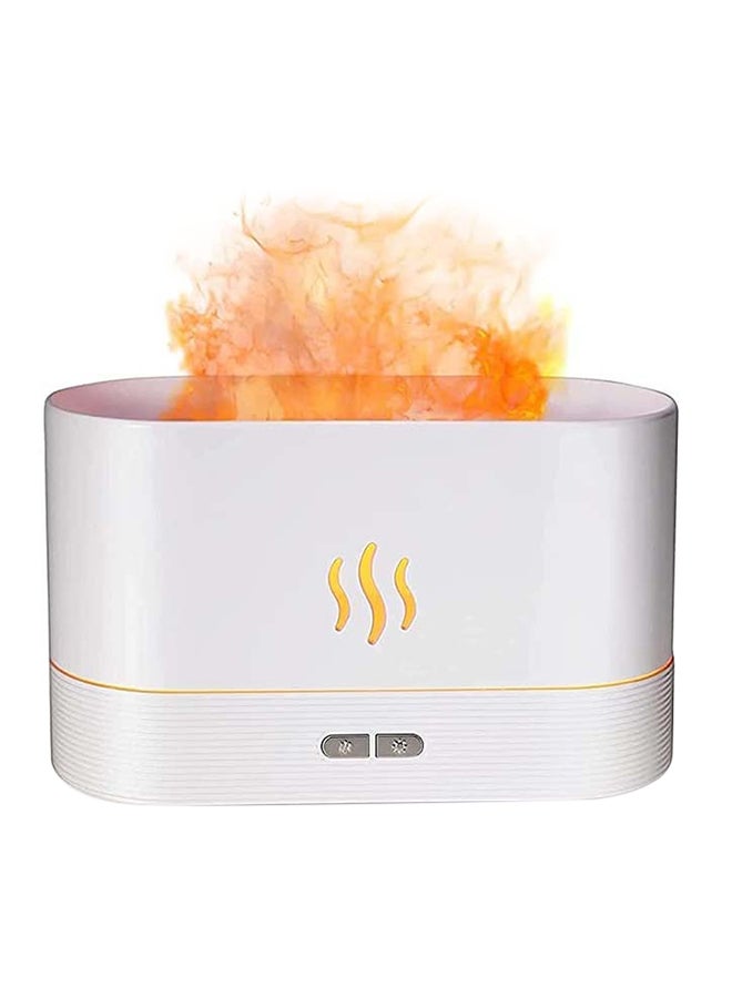 Flame Humidifier Silent Essential Oil Diffuser With Flame Night Light With Timer And Auto-Off White 171x75x101mm