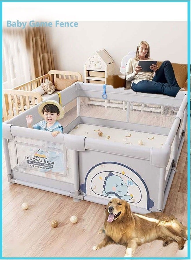 Indoor And Outdoor Baby Game Fence Large Baby Game Fence Sturdy Breathable Baby Safety Protective Bar With Anti -slip Base Children's Activity Center Children's Toys（180*200）