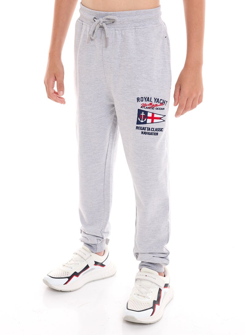 Boys' 2-Piece 100% Cotton T-Shirt & Jogger Set - Navy - Grey