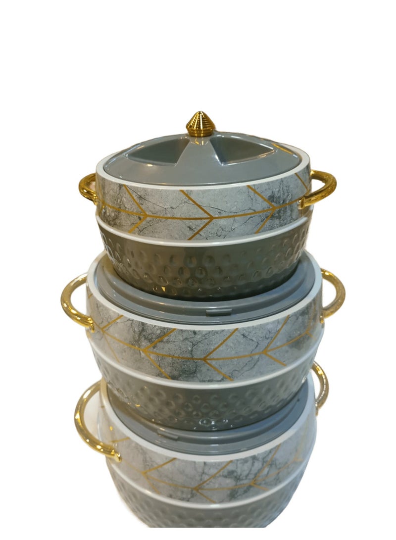 3Pc Casserole Set SS Inner 1.3+2.25+2.95L Twist Lock