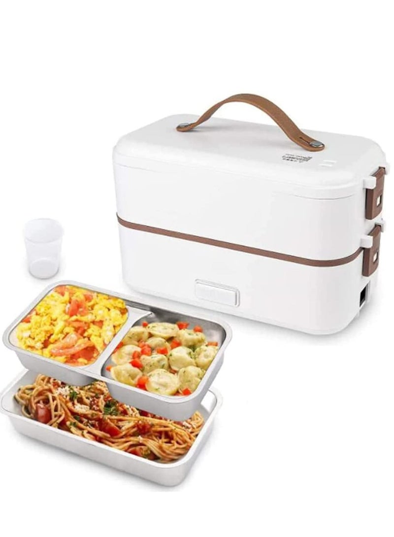 Electric Lunch-Bento Box Container -304 Stainless Steel with Removable Compartments Heater For Adult Kids Lunch Warmer in Office/Home/Travel Rice Cooker