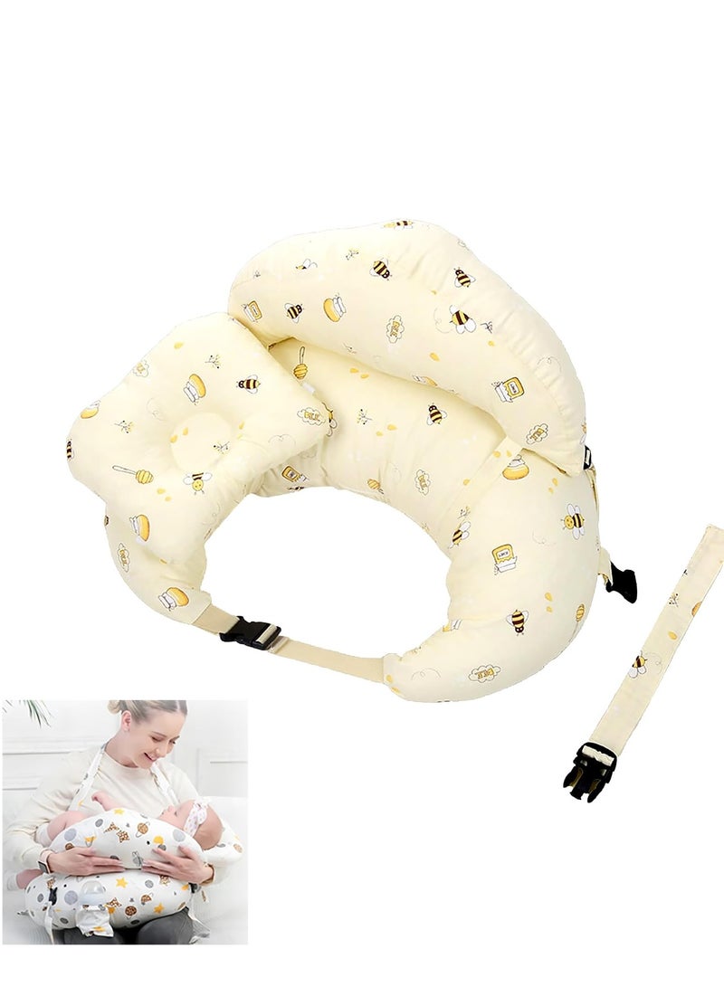 Nursing Pillow for Breastfeeding Baby,Positioner,Protective Baby Nursing Pillow with Extra Large Support and Baby Head Support,Adjustable Waist Belt Removable Cotton Cover