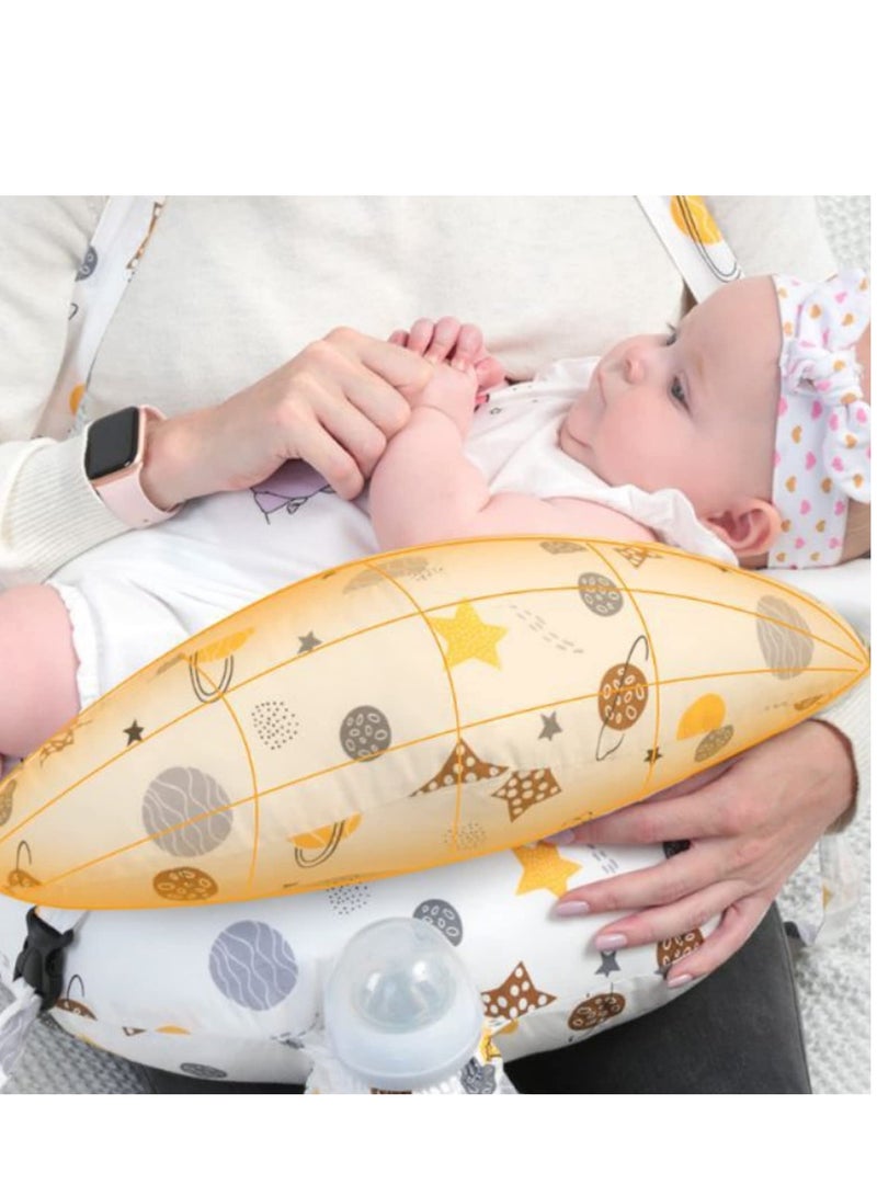 Nursing Pillow for Breastfeeding Baby,Positioner,Protective Baby Nursing Pillow with Extra Large Support and Baby Head Support,Adjustable Waist Belt Removable Cotton Cover