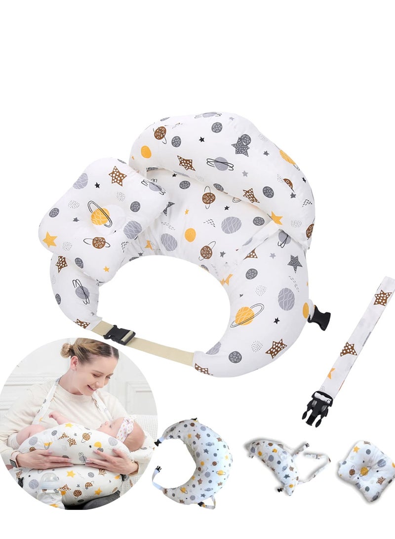 Nursing Pillow for Breastfeeding Baby,Positioner,Protective Baby Nursing Pillow with Extra Large Support and Baby Head Support,Adjustable Waist Belt Removable Cotton Cover