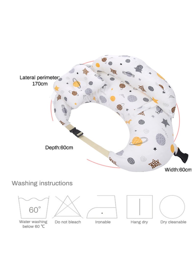 Nursing Pillow for Breastfeeding Baby,Positioner,Protective Baby Nursing Pillow with Extra Large Support and Baby Head Support,Adjustable Waist Belt Removable Cotton Cover