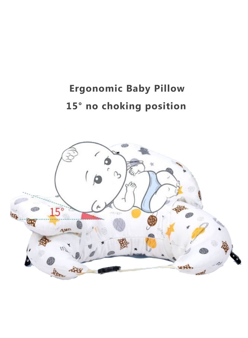 Nursing Pillow for Breastfeeding Baby,Positioner,Protective Baby Nursing Pillow with Extra Large Support and Baby Head Support,Adjustable Waist Belt Removable Cotton Cover