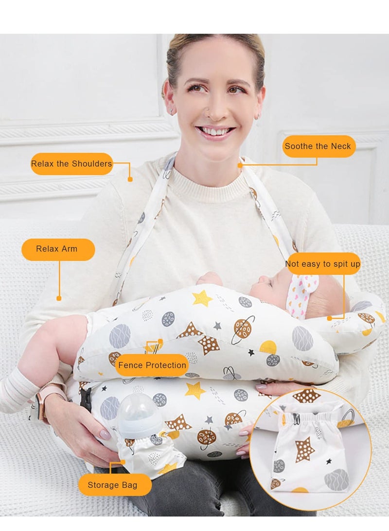 Nursing Pillow for Breastfeeding Baby,Positioner,Protective Baby Nursing Pillow with Extra Large Support and Baby Head Support,Adjustable Waist Belt Removable Cotton Cover