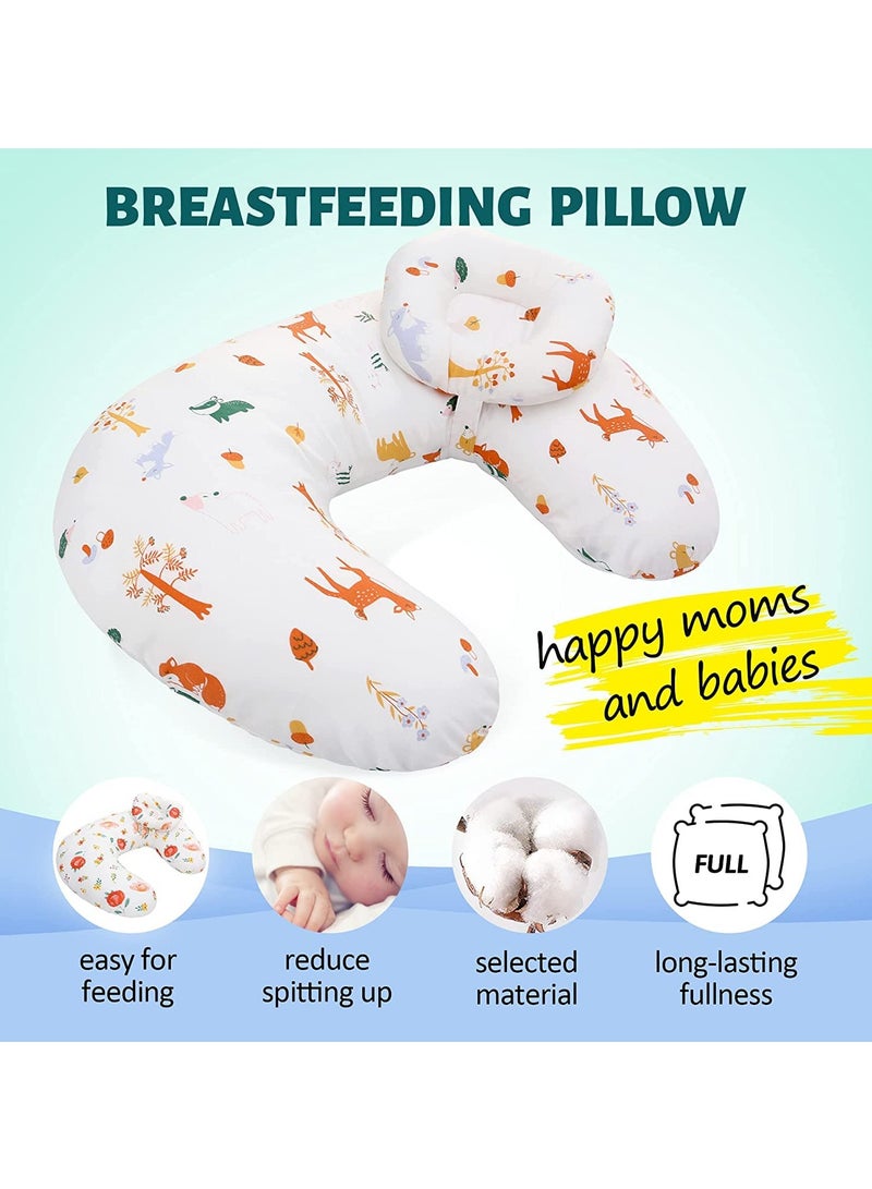 Baby Breastfeeding Nursing Pillow,Positioner,Machine Washable U Shape Nursing,Infant Support Pillow Bonus Head Positioner,Adjustable Pillow For Breastfeeding