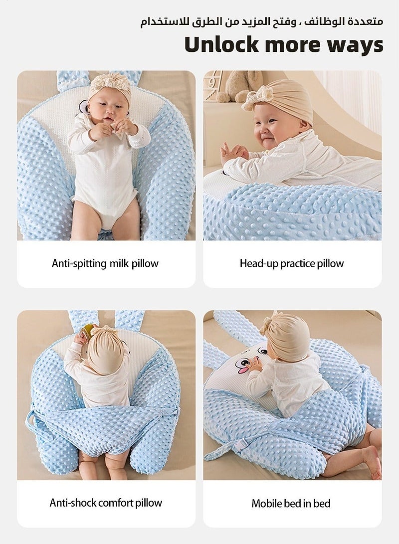 Baby Nursing Pillow, Breastfeeding Pillows for Babies, Multifunctional Baby Exhaust Pillow, Nursery Pillows,  Toddler Look Up and Lying Pillows, Anti Reflux Babies Crib Headrest for Newborn and Infan