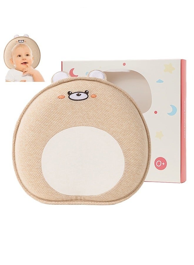 Baby Pillow - Preventing Flat Head Syndrome (Plagiocephaly) for Newborn Baby, Nursing Sleeping Cushion Toddler Infant Pillows Memory Foam Head- Shaping Pillow and Neck Support (0-24 Months)