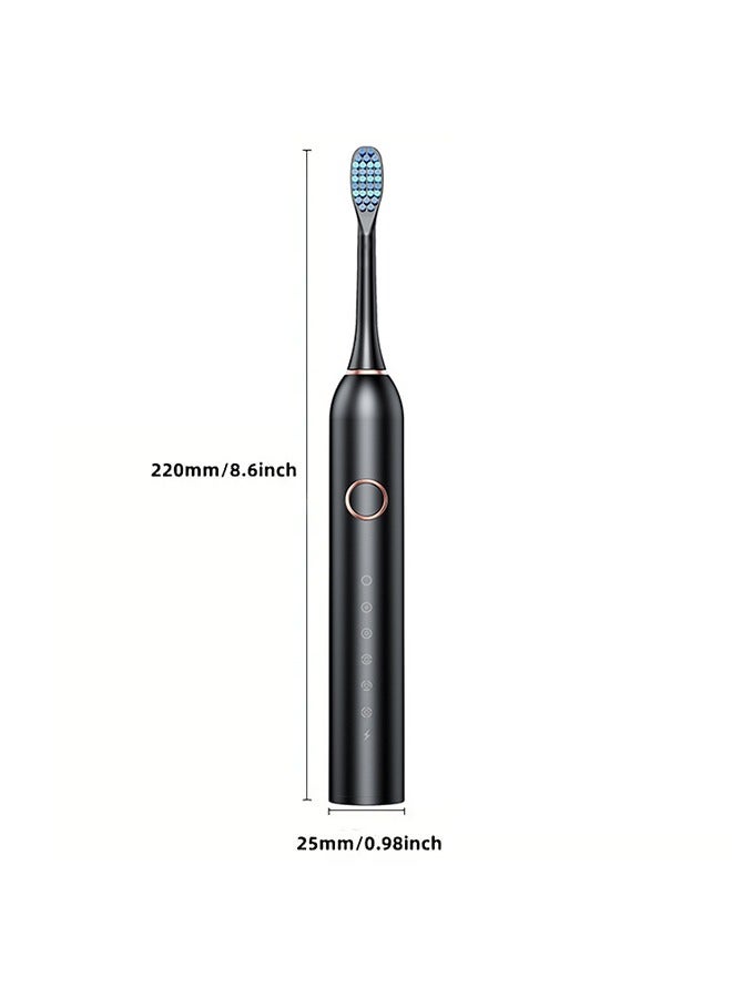 Electric Toothbrush, Sonic Toothbrush with Storage Box and 8 Brush Heads Ultra Sonic Motor 6 Modes, Rechargeable, IPX7 Waterproof, Electric Toothbrush for Adults and Teenagers